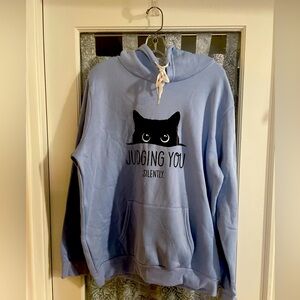 Cat Hoodie “Judging You Silently” Unisex XL